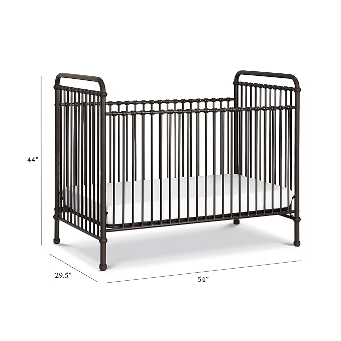 Namesake Abigail 3-in-1 Convertible Metal Crib in Vintage Iron, Greenguard Gold Certified