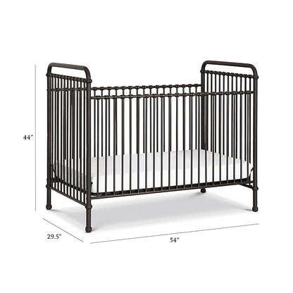 Namesake Abigail 3-in-1 Convertible Metal Crib in Vintage Iron, Greenguard Gold Certified