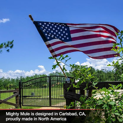 Mighty Mule Gate Opener, Solar and Smart Ready, Heavy Duty Automatic Gate Opener, Gates up to 18ft or 850lb Per Gate Leaf, Dual Gate Opener, MM572W