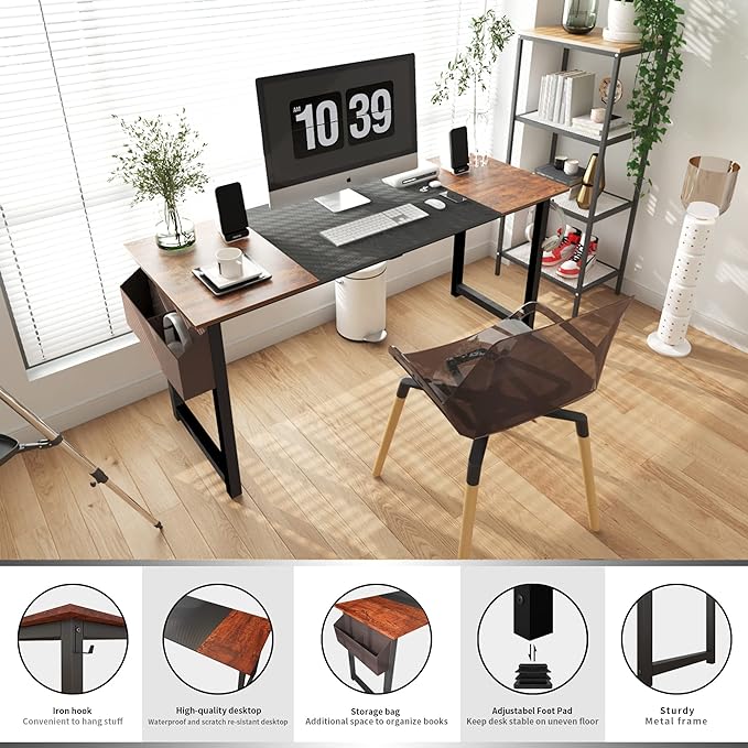 63 inch Sandalwood Splicing Desk, Writing Table, Game Desk, Writing Desk, Computer Desk