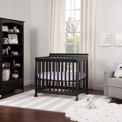 DaVinci Kalani 4-in-1 Convertible Mini Crib in Ebony | Greenguard Gold Certified
