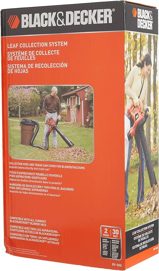 BLACK+DECKER BLACK+ DECKER Leaf Blower Hose Attachment for Corded Leaf Blowers, Attachment Only, 8ft (BV-006)