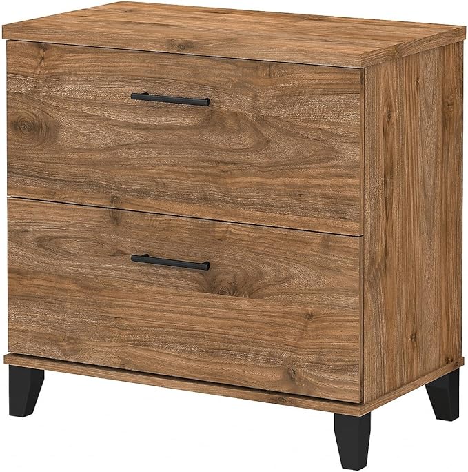 Bush Furniture Somerset 2-Drawer Lateral File Cabinet, Letter/Legal, Fresh Walnut, 30-inch (WC81380)