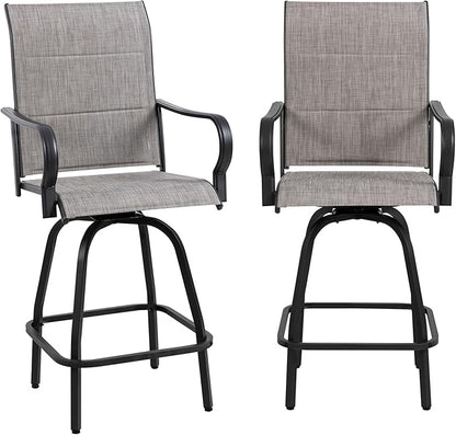 Shintenchi HGB-GR-C patio bar sets, Set of 2, Padded Gray