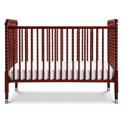 DaVinci Jenny Lind 3-in-1 Convertible Crib in Rich Cherry, Removable Wheels, Greenguard Gold Certified