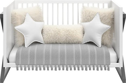 Storkcraft Equinox 3-in-1 Convertible Crib (Gray) – Easily Converts to Toddler Bed and Daybed, 3-Position Adjustable Mattress Support Base, Modern Two-Tone Design for Contemporary Nursery