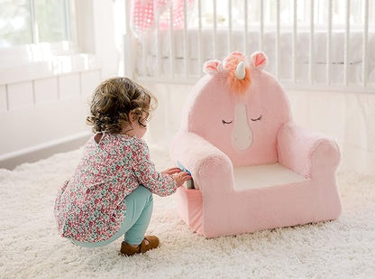 Soft Landing Animal Adventure Pink Unicorn, Sweet Seats, Compressed Premium Character Chair with Carrying Handle & Side Pockets