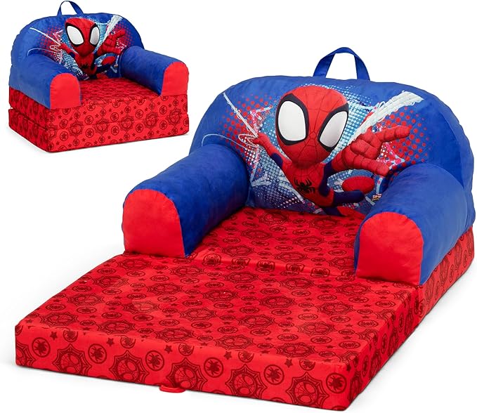 Delta Children Cozee Buddy Flip-Out Kids Chair, Spidey and His Amazing Friends