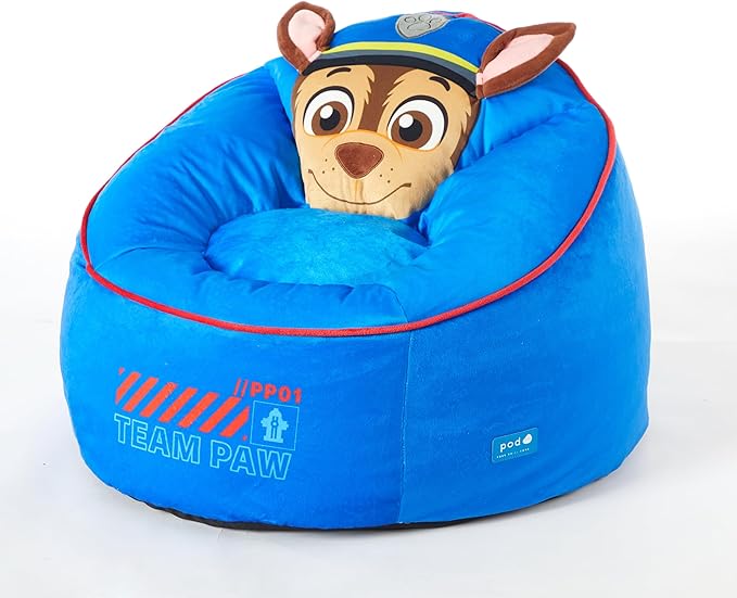 Idea Nuova Paw Patrol The Mighty Movie Hillside by pod Plush Kids Bean Bag Chair, 24" Wx24 Dx17 H