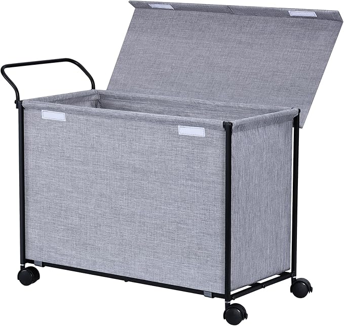 SWTYMIKI Large Toy Box Toy Storage - with Wheels Big Toy Chest for Kids Toy Organizer Bins, Toy Boxes for Kids Girls Boys, Stuffed Animals, Clothes, Nursery Bedroom 23.6" L x 17.7" H x 11.8" W