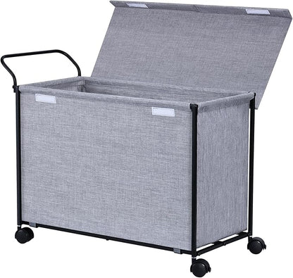 SWTYMIKI Large Toy Box Toy Storage - with Wheels Big Toy Chest for Kids Toy Organizer Bins, Toy Boxes for Kids Girls Boys, Stuffed Animals, Clothes, Nursery Bedroom 23.6" L x 17.7" H x 11.8" W