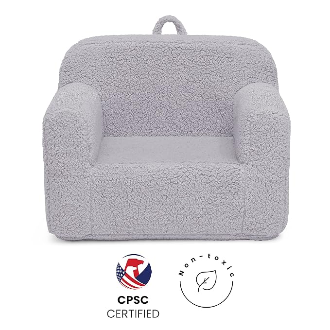 Delta Children Cozee Sherpa Chair, Grey