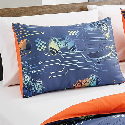 for Kids Game Boy 4-Piece Comforter Set - Beautiful Motif Design Bedding Set with Embrodery Print