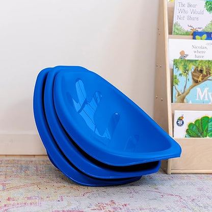 ECR4Kids Leaf Floor Seat, Rocker Chair, Blue, 6-Piece