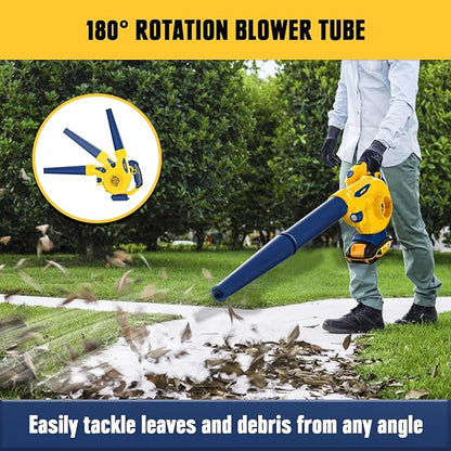 Mellif Leaf Blower for Dewalt 20V MAX Battery(No Battery), Rotatable Brushless Blower/Cordless Vacuum Cleaner/Air Pump for Inflatables, 6 Variable Speed, 180° Adjustable Blower Tube, for Lawn/Yard
