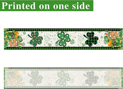 St Patricks Day Table Runner 72 Inches Long Gnome Shamrock Table Runner Happy Saint Patrick’s Day Decor for Kitchen Dining Table Home Party Decorations