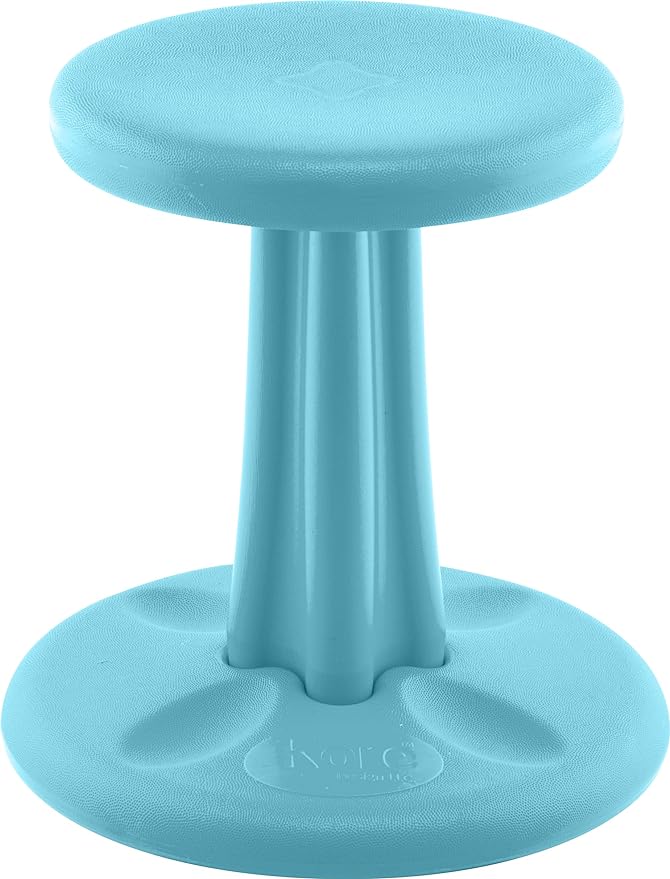 Kore Kids Wobble Chair - Flexible Seating Stool for Classroom & Elementary School, ADD/ADHD - Made in The USA - Age 6-7, Grade 1-2, Pale Blue (14in)