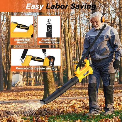 Cordless Leaf Blower, 6 Speed Modes, 150 mph Max Wind Speed, 500 cfm, Digital Display Leaf Blower Cordless with 21V 5.2Ah Battery and Charger for Lawn Care & Garden Maintenance