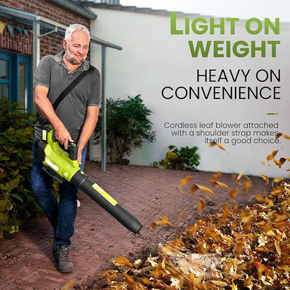 Leaf Blower Cordless, 580CFM/160MPH & 3 Speed Levels, Electric Cordless Leaf Blower with 2 * 4.0Ah Battery Powered, Blowers for Lawn Care, Blower with Extension Nozzle
