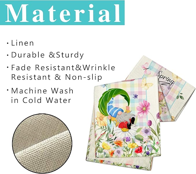 Spring Table Runner 72 Inches Long Spring Floral Flowers Table Runner Buffalo Plaid Check Decor for Kitchen Dining Table Home Party Decorations
