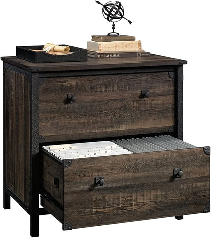 Sauder Steel River Lateral File, L: 30.08" x W: 20.75" x H: 29.53", Carbon Oak Finish