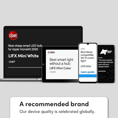 LIFX Color A19 800 lumens, Billions of Colors and Whites, Wi-Fi Smart LED Light Bulb, No Bridge Required, Works with Alexa, Hey Google, HomeKit and Siri (2-Pack)