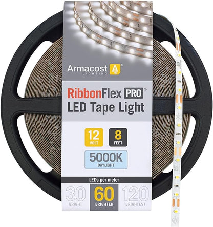 Armacost Lighting RibbonFlex Pro 12-Volt 8.2 ft. LED White Strip Light 60 LEDs/m Daylight (5000K) (162210)