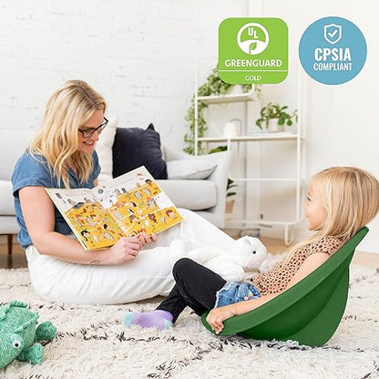 ECR4Kids Leaf Floor Seat, Rocker Chair, Hunter Green, 6-Piece