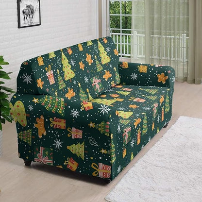 FKELYI Christmas Tree Sofa Couch Cover Comfortable Furniture Protector with Elastic Bottom Stretch Sofa Slipcover for Living Room L