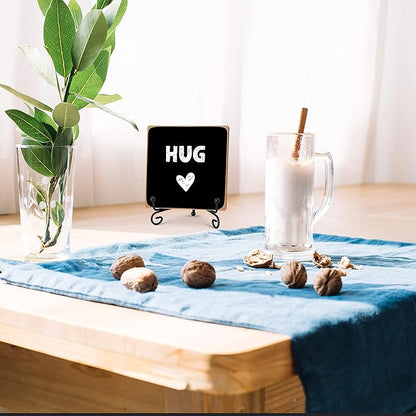 Hug - Home Office Desk Decor Wood Plaque with Stand, Love You Gifts, Thinking of You Gifts for Women Friends Girlfriend Boyfriend Mom Sisters - A02