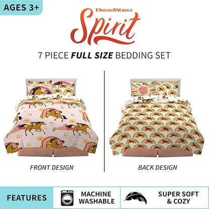 Franco Kids Bedding Super Soft Comforter and Sheet Set with Sham, 7 Piece Full Size, Spirit Riding Free