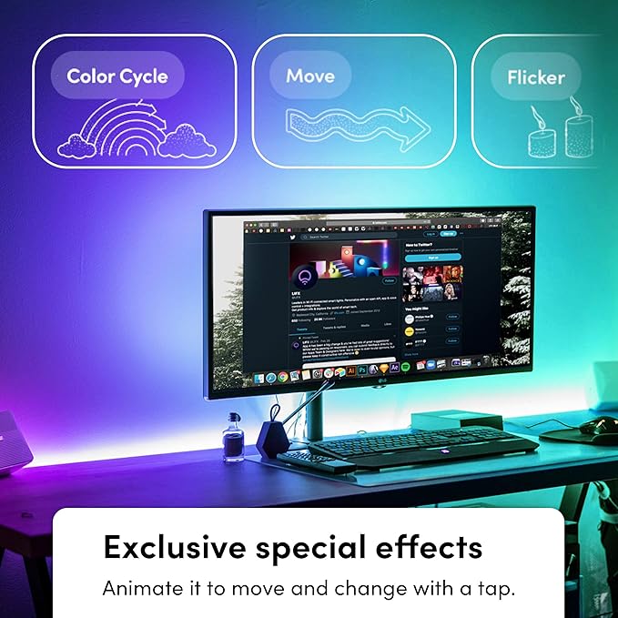 LIFX Lightstrip 40" Extension Only (no Controller or Supply Included), Wi-Fi Smart LED Light Strip, Full Color with Polychrome Technology™.