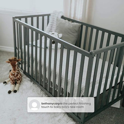Delta Children Heartland 4-in-1 Convertible Crib - Greenguard Gold Certified, Charcoal Grey
