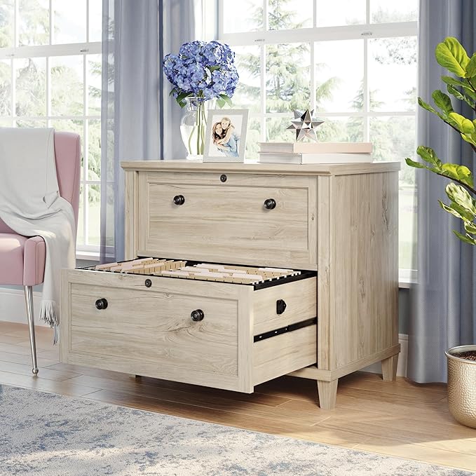 Sauder Hammond Lateral File, L: 32.87" x W: 20.55" x H: 30.0", Chalk Oak Finish