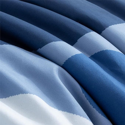 Meeting Story Camouflage Bedding Set, Colorful Pattern Style Comforter Set, 5 PCS One Comforter Two Pillowcases Two Sheets in One Bag, All Season Bedspread for Teens Adults (Navy,Queen 5Pcs)