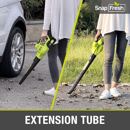 SnapFresh Leaf Blower, 20V Cordless Leaf Blower with 4.0Ah Battery & Fast Charger, 2 Speed Mode, Lightweight Electric Leaf Blower for Lawn Care, Leaf Blower for Patio Yard Sidewalk…