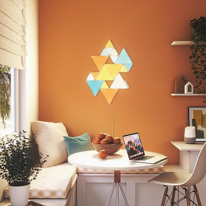 Nanoleaf Shapes Triangles and Mini Triangles WiFi and Thread Smart RGBW LED Dimmable Gaming and Home Decor Wall Lights Smarter Kit (17 Pack)