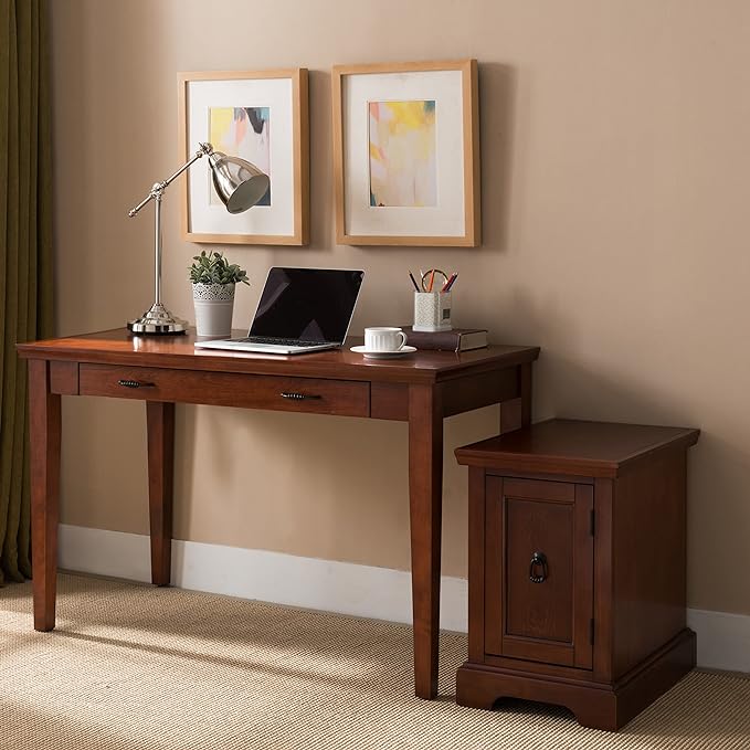 Leick Home 87400 Laptop Desk with Drop Front Keyboard Drawer, Westwood Cherry