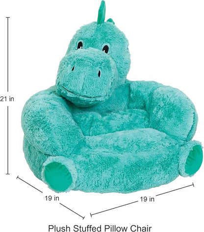 Trend Lab Dinosaur Toddler Chair Plush Character Kids Chair Comfy Furniture Pillow Chair for Boys and Girls, 21 x 19 x 19 inches
