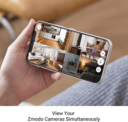Zmodo Mini Pro, 1080P Plug-in WiFi Security Camera, Indoor Smart Camera with AI Motion Detection, Pet Nanny Cam, Night Vision, 2-Way Audio, Phone App, Compatible with Alexa & Google Assistant.