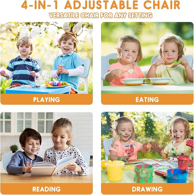 kids chair adjustable height Children chairs suitable for Children age 2-8 with foot covers for home classroom kindergarten and children's venues two-pack
