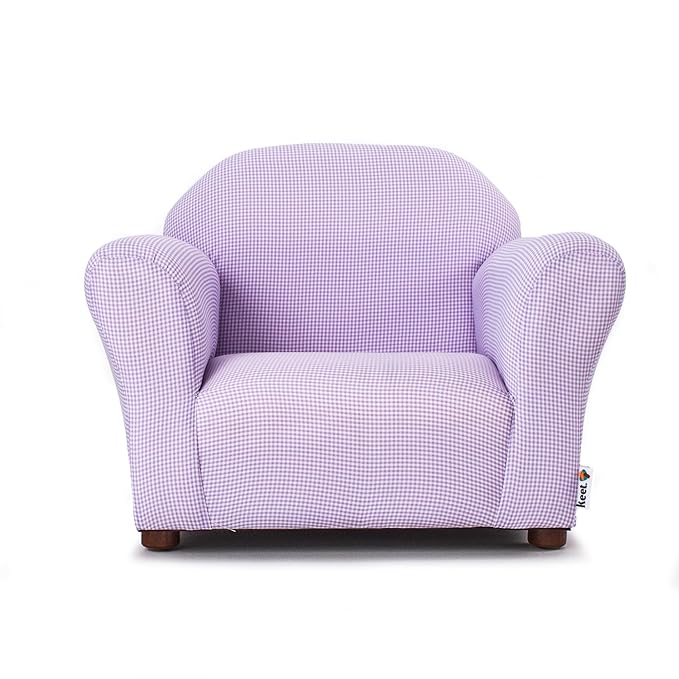 KEET Roundy Kid's Chair, Gingham Chair Only, Lavender