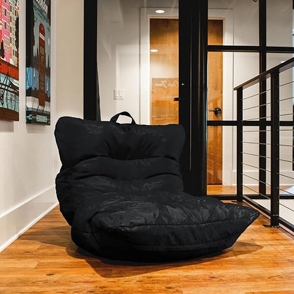 Big Joe Roma Bean Bag Chair, Black Smartmax, Durable Polyester Nylon Blend, 3 feet