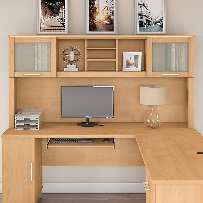 Bush Furniture Somerset Desk Hutch, 72W, Maple Cross