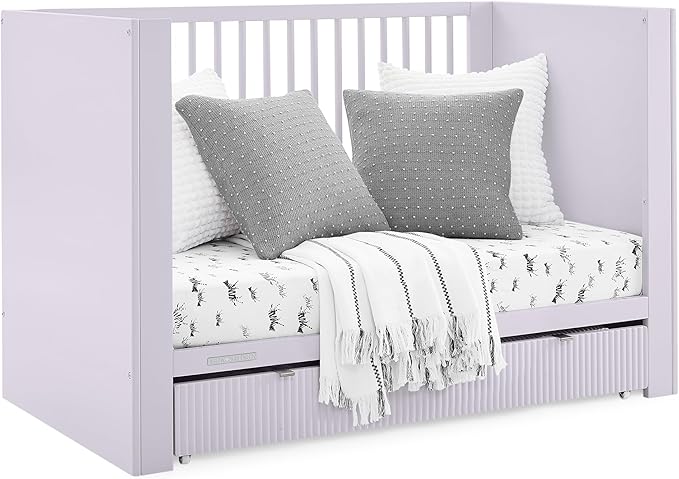 Delta Children Cassie 4-in-1 Convertible Crib with Underdrawer - Greenguard Gold Certified, Lilac