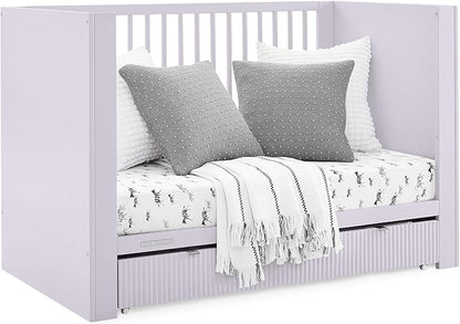 Delta Children Cassie 4-in-1 Convertible Crib with Underdrawer - Greenguard Gold Certified, Lilac