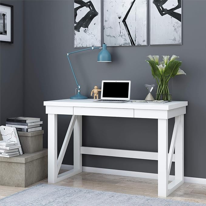 Ameriwood Home Crestwood, White Computer Desk,