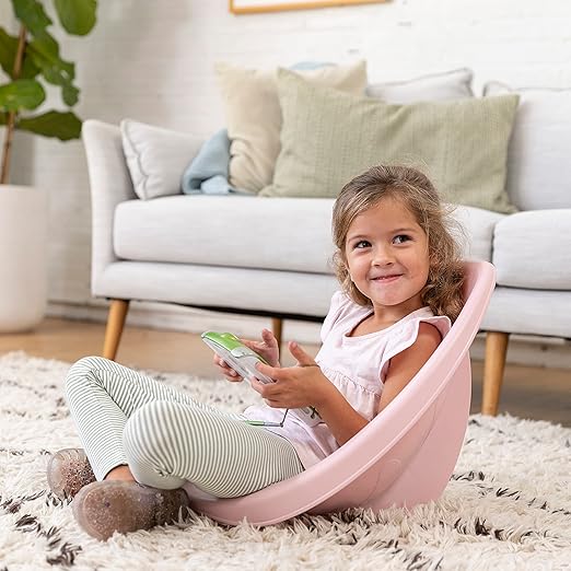 ECR4Kids Leaf Floor Seat, Rocker Chair, Pink/Grey, 6-Piece