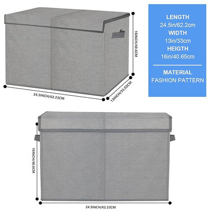 homyfort Large Toy Box Chest for Kids Boys,Collapsible Toy Bin Storage Organizer Basket with Lids for Blanket,Toys,Toddler,Nursery,Playroom (Grey)