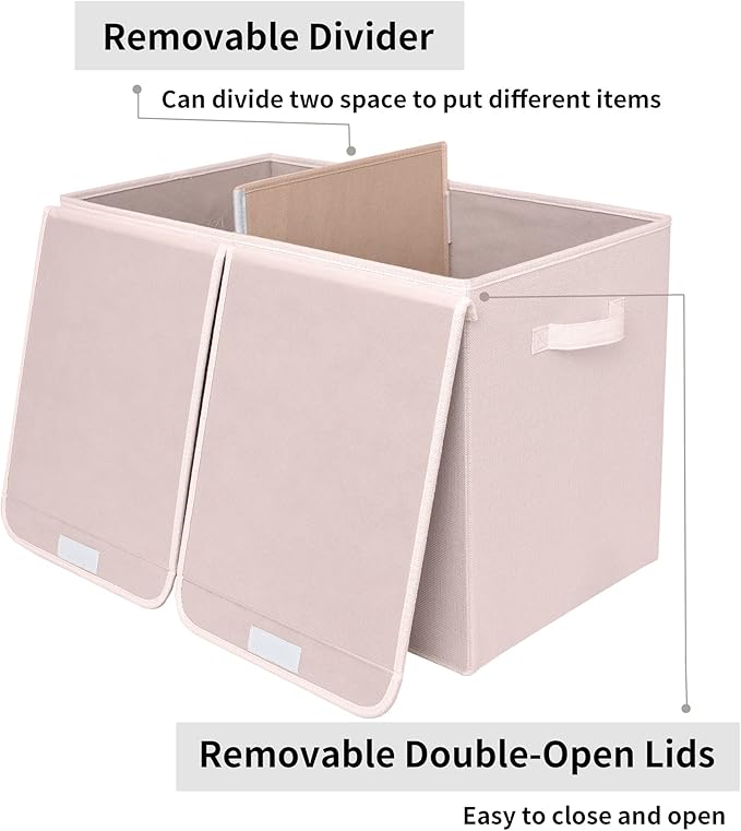 GRANNY SAYS Toy Chest with Lids, Foldable Toy Storage Organizer with Handles, Stuffed Animal Storage for Nursery Room Playroom, Girl's Room, Living Room, Large Toy Box for Girls, Pink